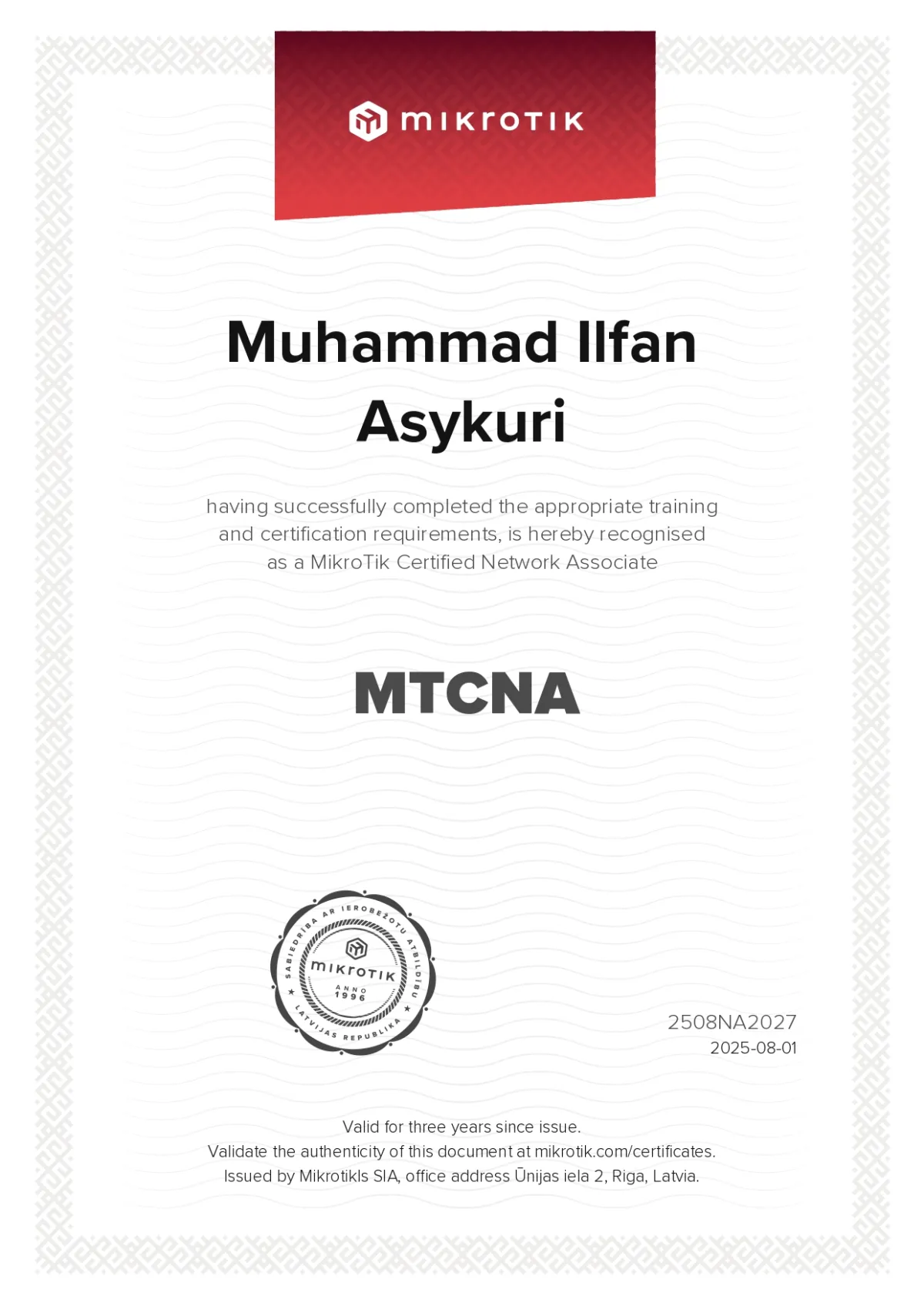 MikroTik Certified Network Associate